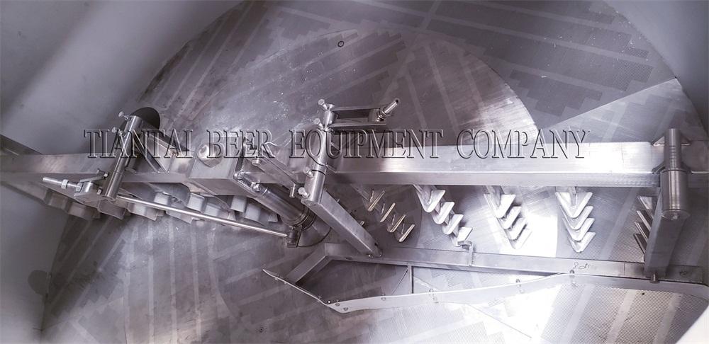 ：auto raising grain rake,  Lauter Tun, brewery system, Tiantai, beer equipment， brewhouse, brewery machinery, beer brewing plant, brewery plant, microbrewery system